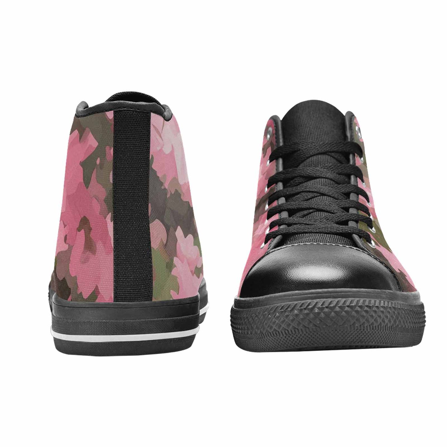WOMEN'S Military Camouflage Blotch High Top Canvas Vibrant Chaos Shoes