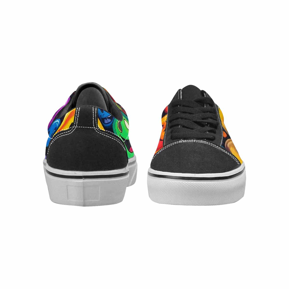 WOMEN'S Smiley Faces × Glow Lace-Up Canvas Kaleidoscope Custom Sneakers