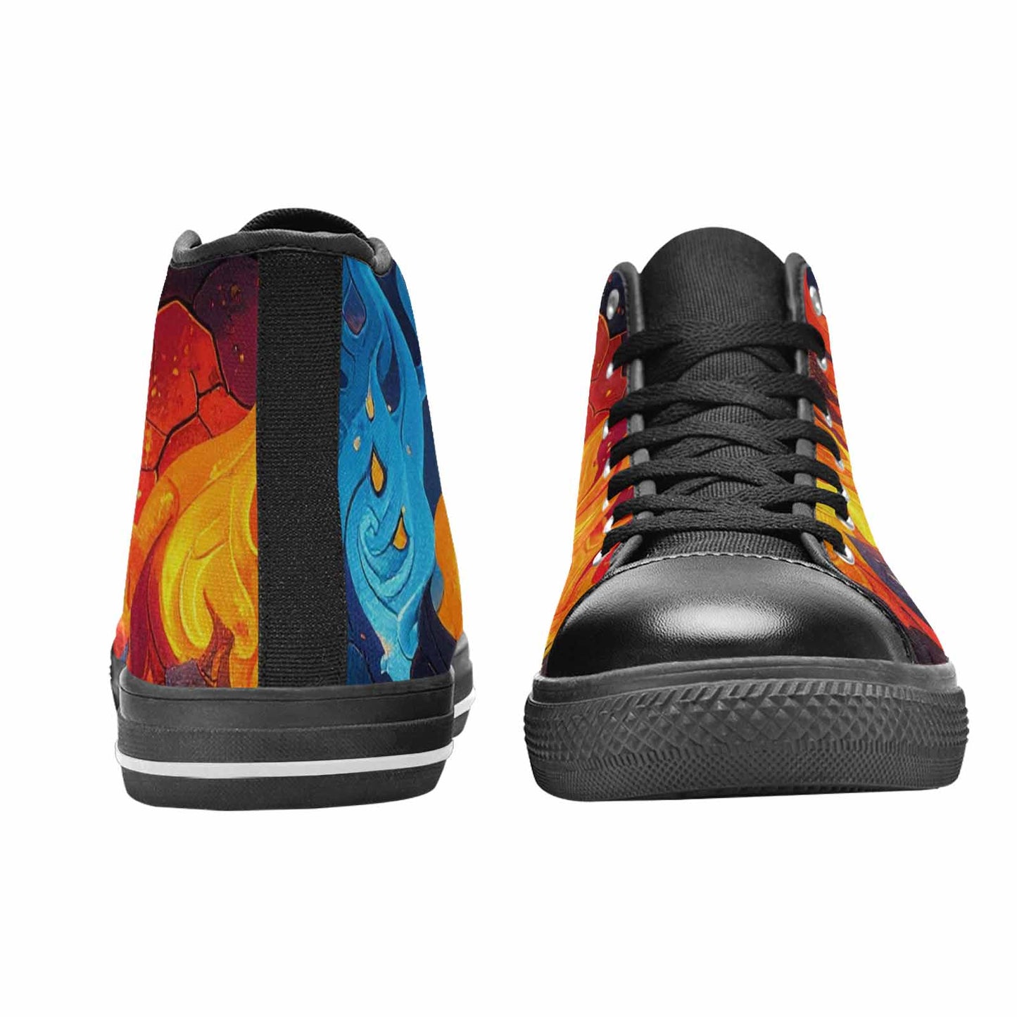 WOMEN'S Fire Flame High Top Canvas Dreamcore Custom Sneakers