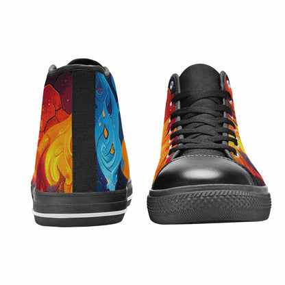 WOMEN'S Fire Flame High Top Canvas Dreamcore Custom Sneakers