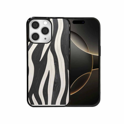 iPhone 15 Pro Max Case — Modern Zebra Stripe Print Crisp Black, Original Design Phone Case