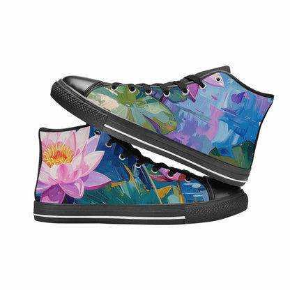 MEN'S Monet-Style Impressionist Water High Top Canvas Cottagecore Sneakers