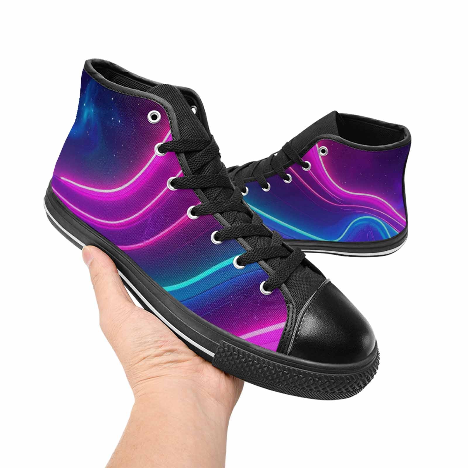 WOMEN'S 80S Neon Cartoon High Top Canvas Grunge Custom Shoes