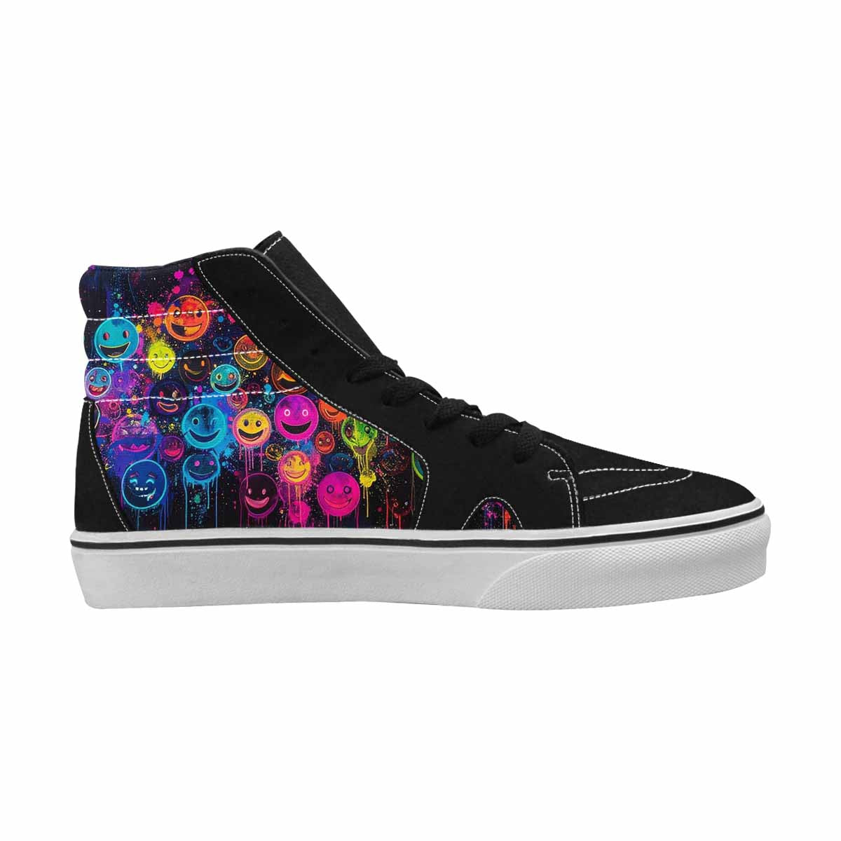 MEN'S Smiley Faces × Glow High Top Canvas Dreamcore Custom Shoes