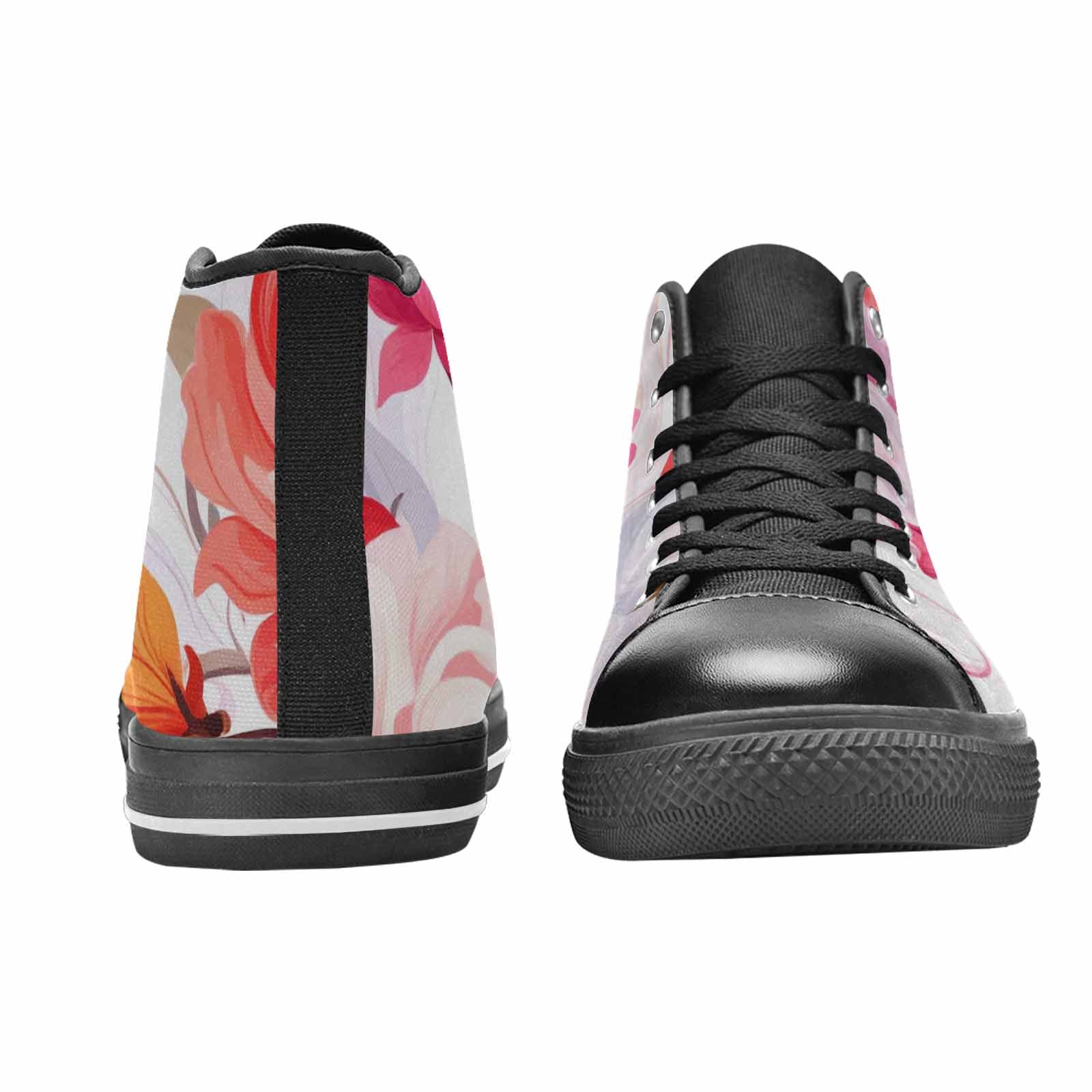 MEN'S Marble Floral High Top Canvas Neon Fantasy Custom Sneakers