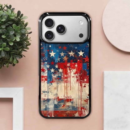 iPhone 17 Pro Max Case — Patriotic Stars And Stripes Galaxy Space, Custom Printed Phone Case