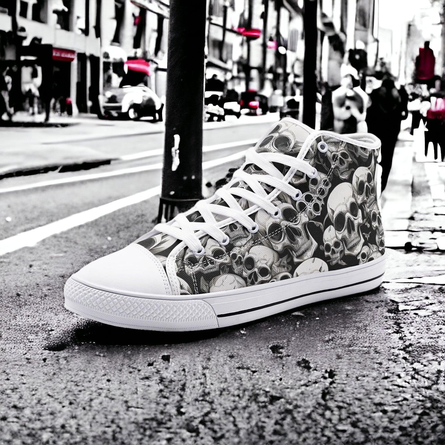 Cherry Blossom Pink Cream Custom Bold Art - Freaky Shoes | Custom Art Sneakers