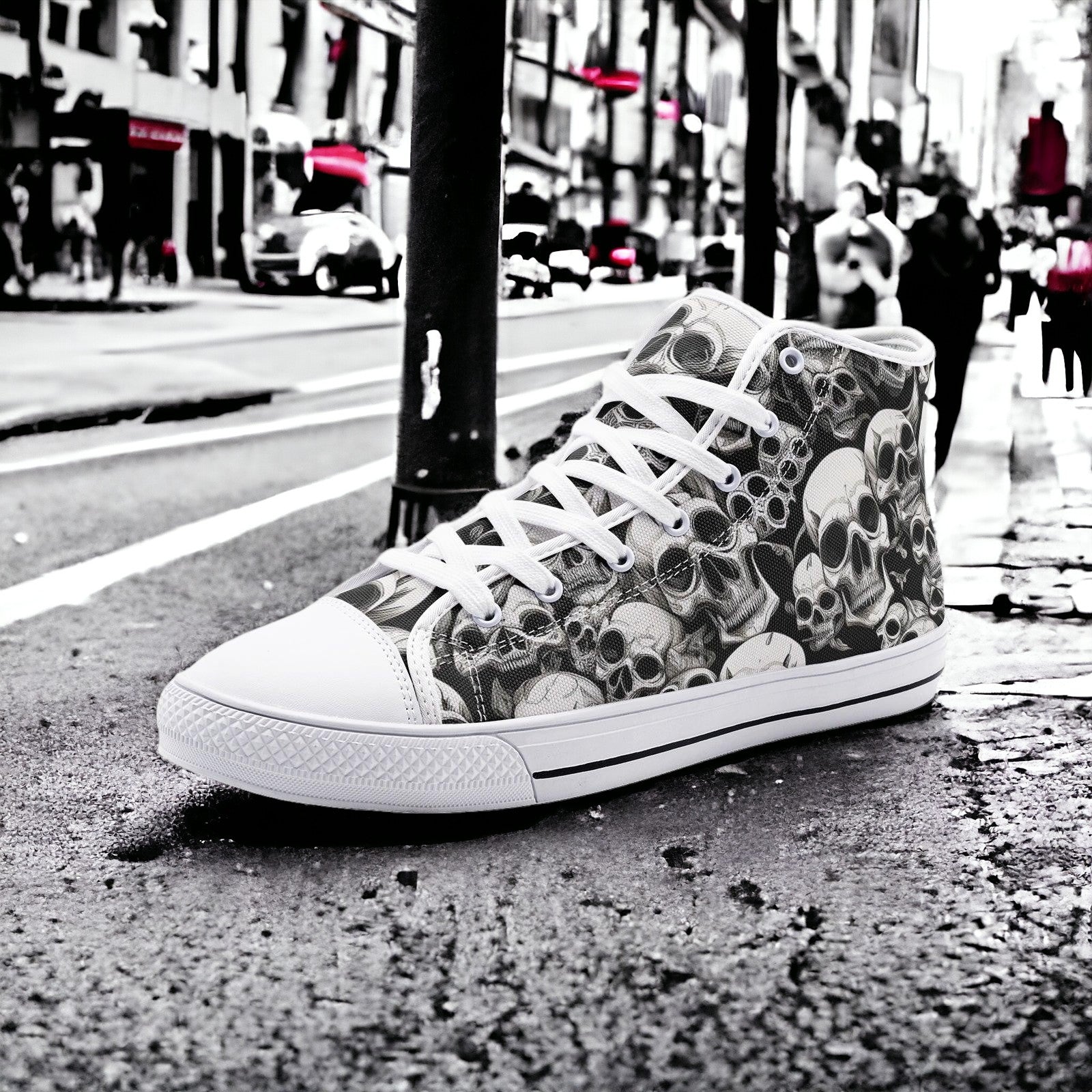 Cherry Blossom Pink Cream Custom Bold Art - Freaky Shoes | Custom Art Sneakers