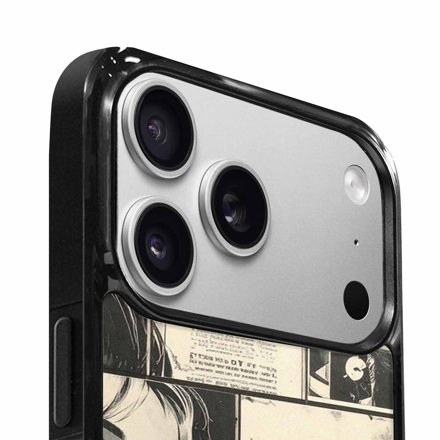 iPhone 17 Pro Max Case — Black And White Solid Retro Vintage, Original Design Phone Case