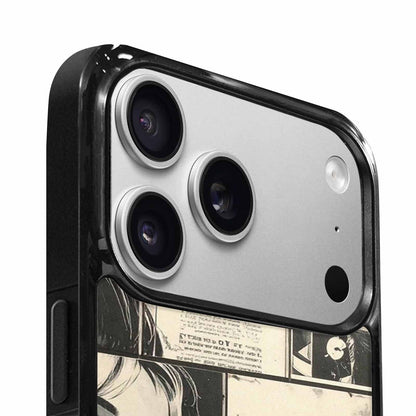 iPhone 17 Pro Max Case — Black And White Solid Retro Vintage, Original Design Phone Case