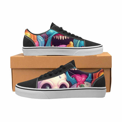 WOMEN'S Ice Cream Monsters  Lace-Up Canvas Wallpaper Art Sneakers
