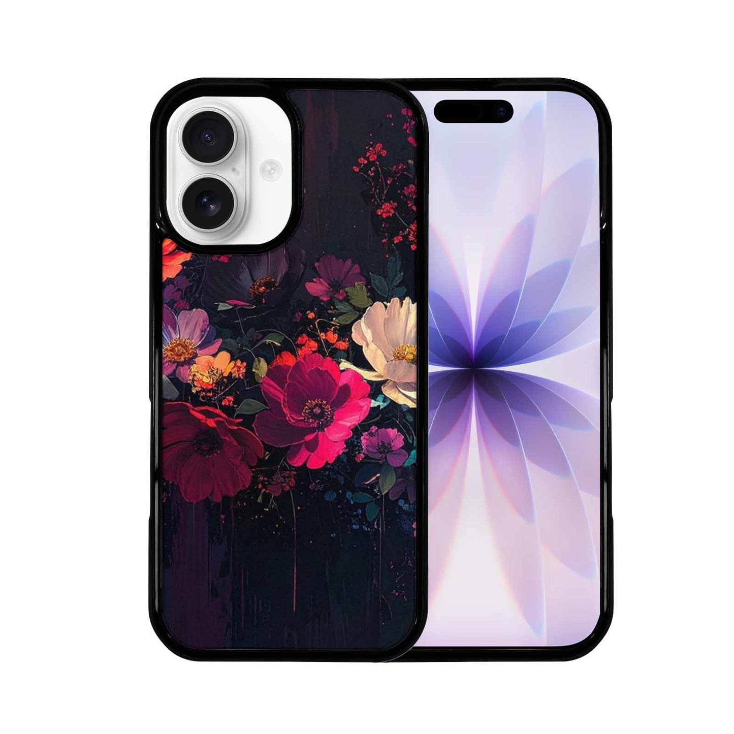 iPhone 17 Case — Shadowy Glitch Floral Pattern Floral, Customized Protective Case