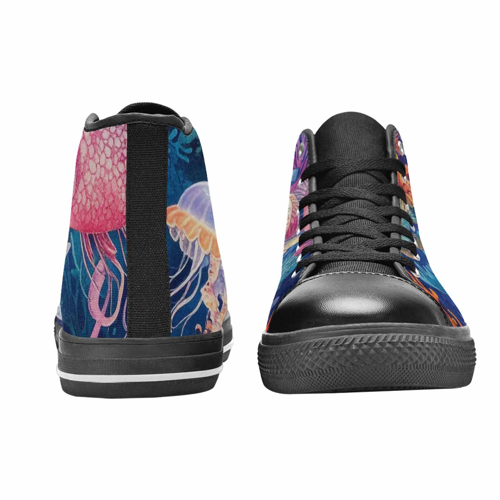 WOMEN'S Fish Scale Coral High Top Canvas Grunge Sneakers