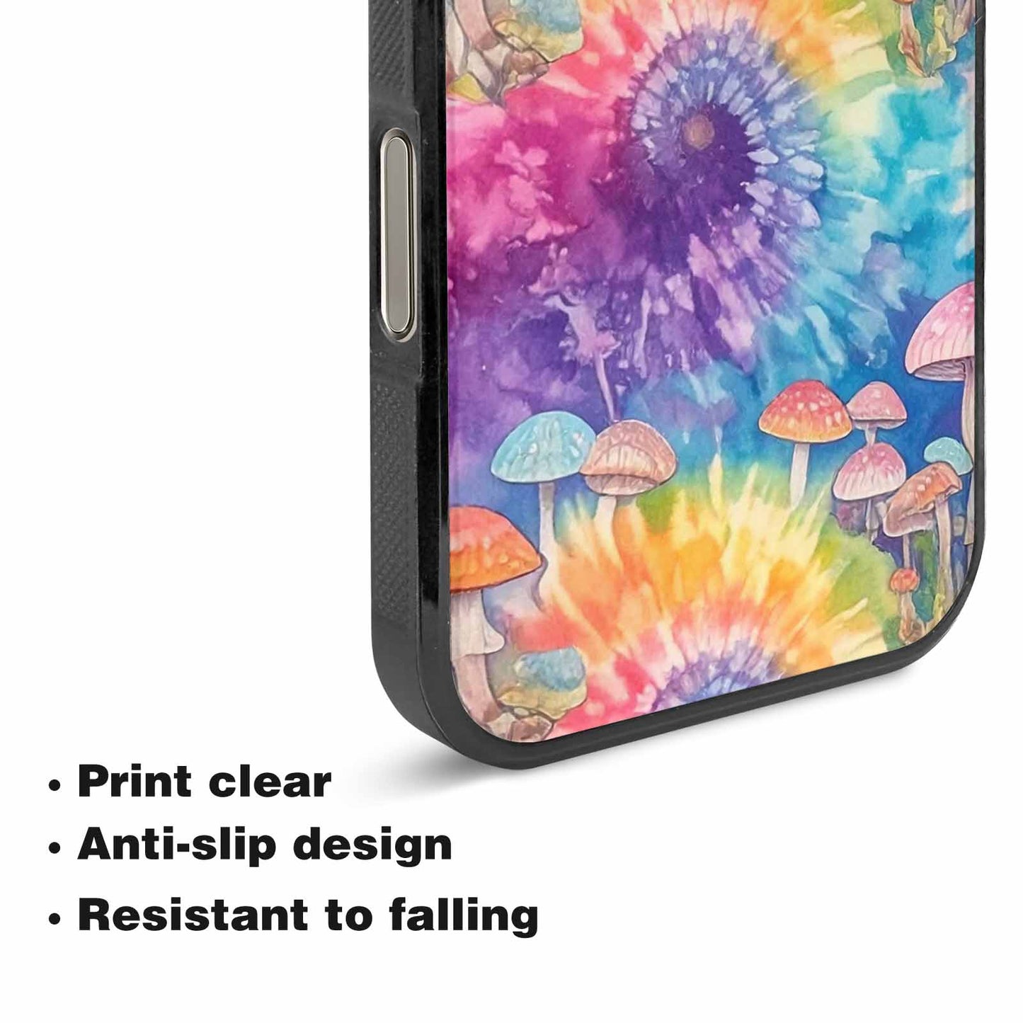 iPhone 16 Pro Case — Mushrooms Tie Dyemushrooms Pat 9i2, Custom Print Case Cover