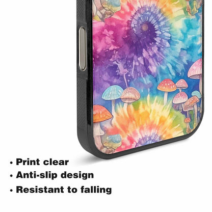iPhone 16 Pro Case — Mushrooms Tie Dyemushrooms Pat 9i2, Custom Print Case Cover
