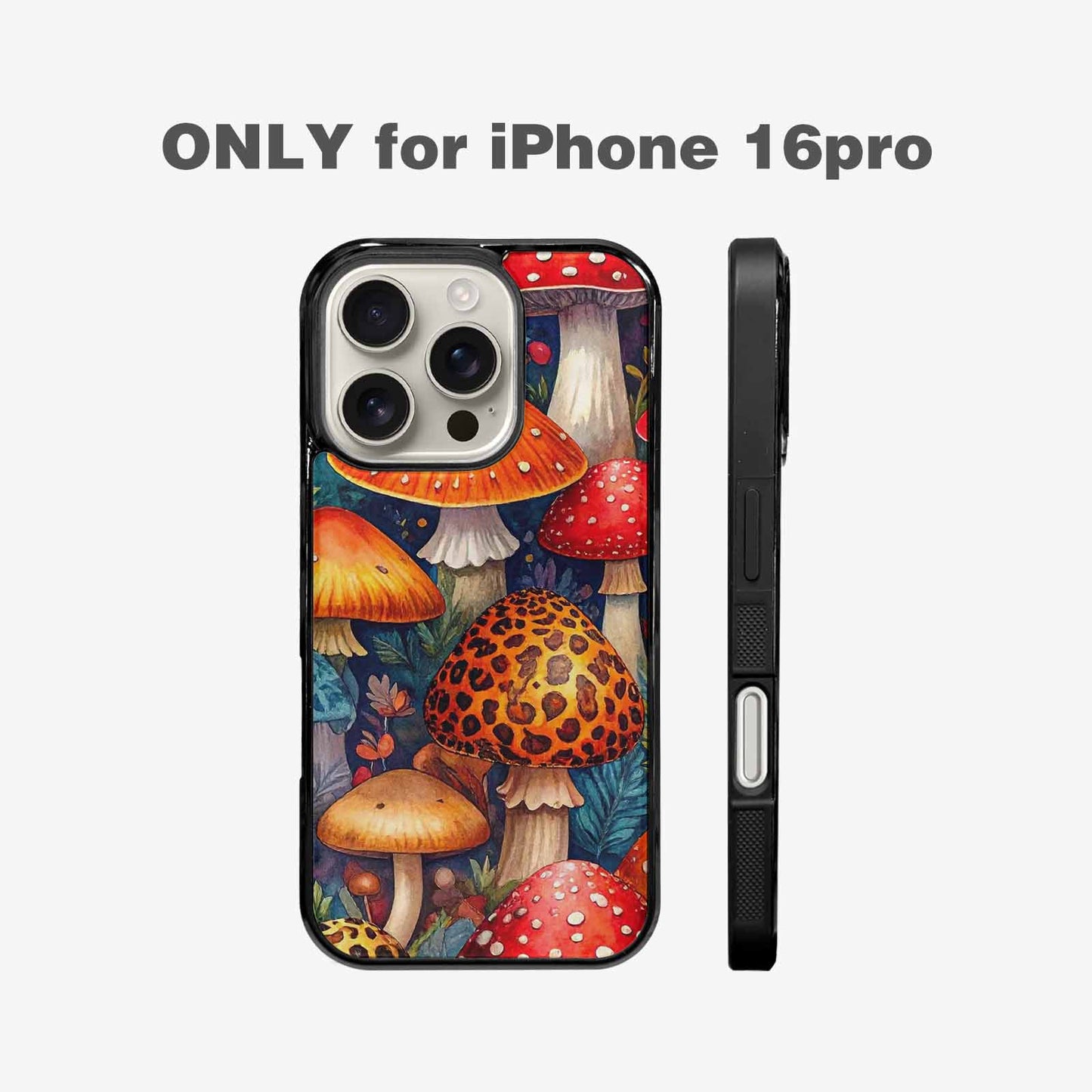 iPhone 16 Pro Case — Mushrooms Pattern Hundreds Of 5r0, Custom Made Phone Cover