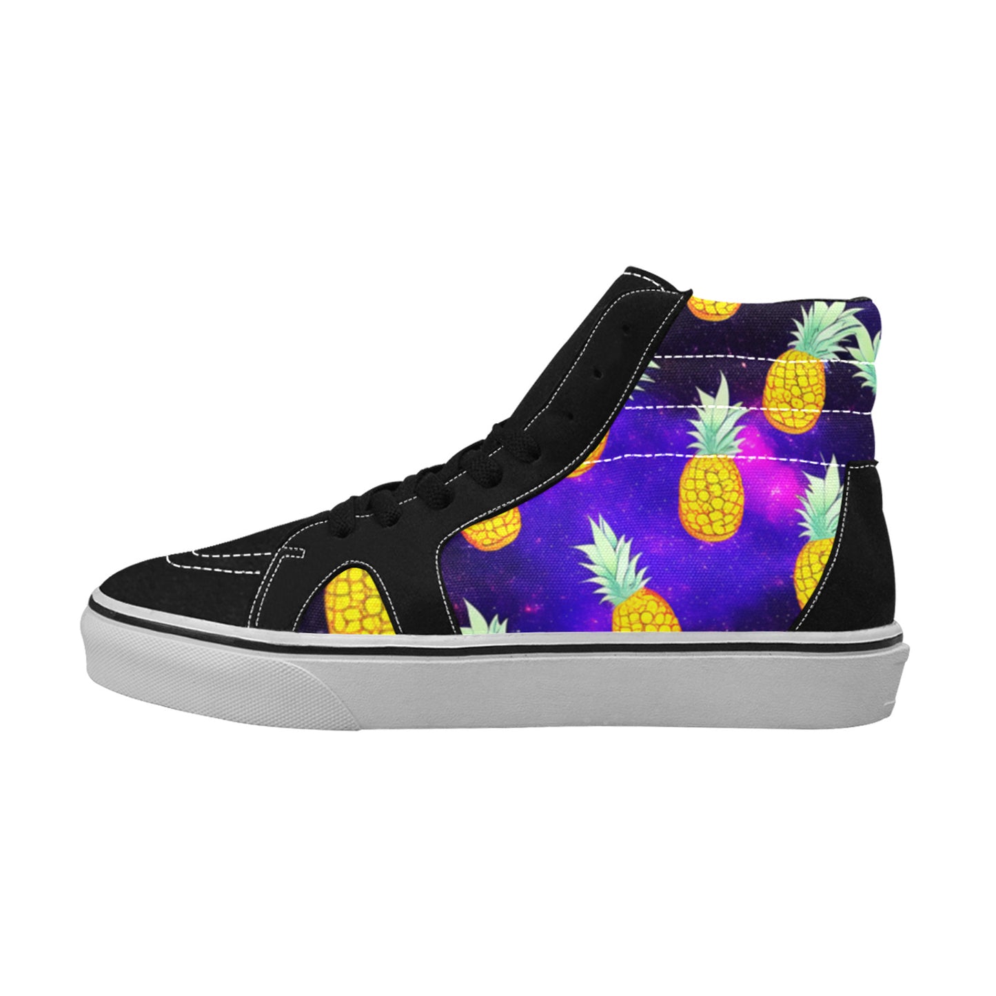 WOMEN'S Galaxy Pineapples 2 High Top Skateboarding Wallpaper Art Shoes