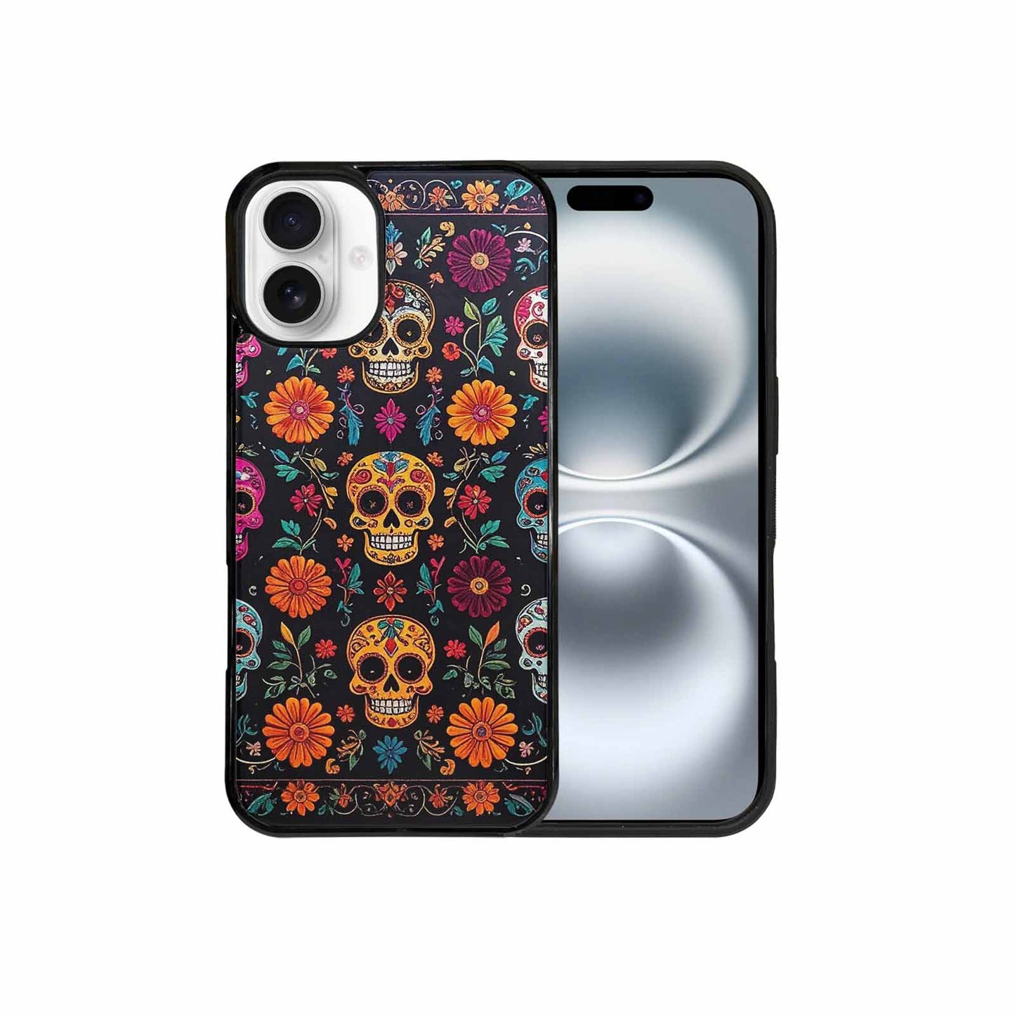 iPhone 16 Plus Case — Colorful Dia De Los Muertos Sugar, Personalized Phone Case