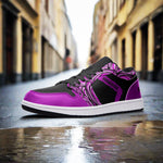 Freaky Shoes® 黑色和紫色男女通用低筒皮革運動鞋