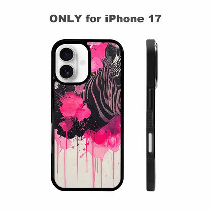 iPhone 17 Case — Black &amp; Pink Ink Animal Print, Custom Art Phone Cover