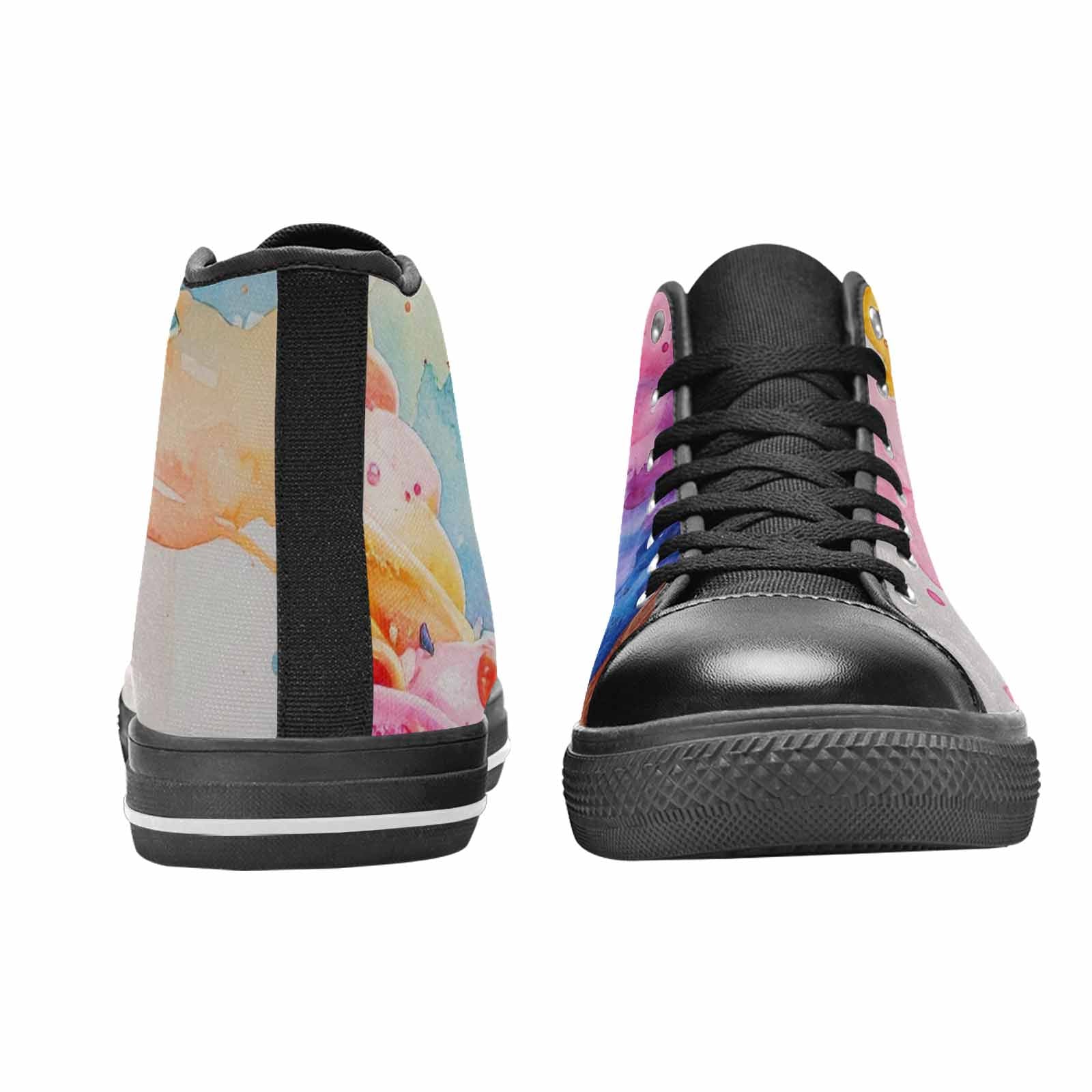 WOMEN'S Melting Icecream Collage High Top Canvas Vibrant Chaos Custom Shoes