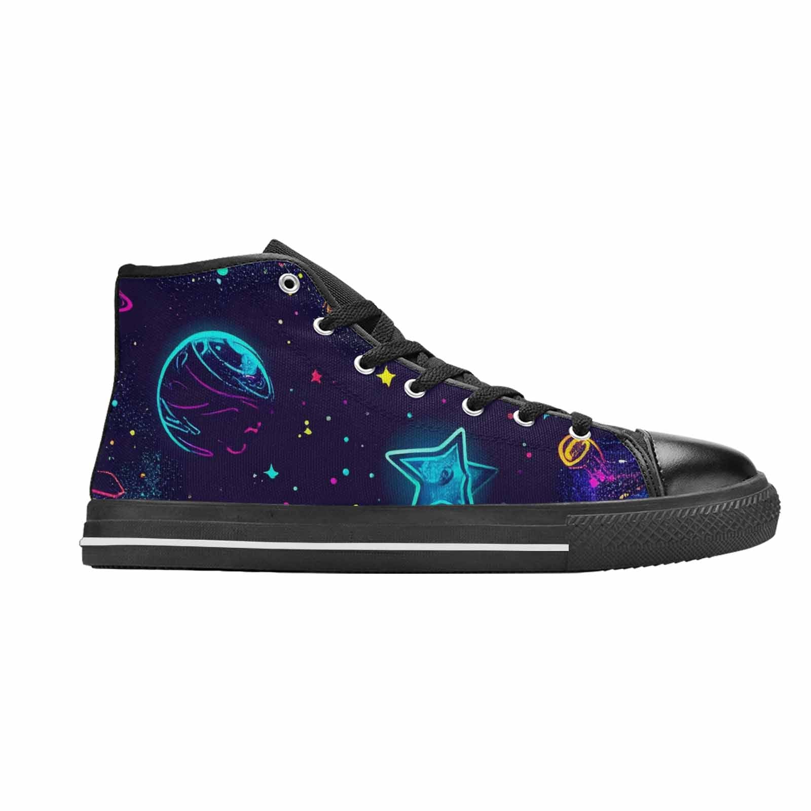 MEN'S Space Galaxy Astronaut High Top Canvas Cottagecore Custom Sneakers