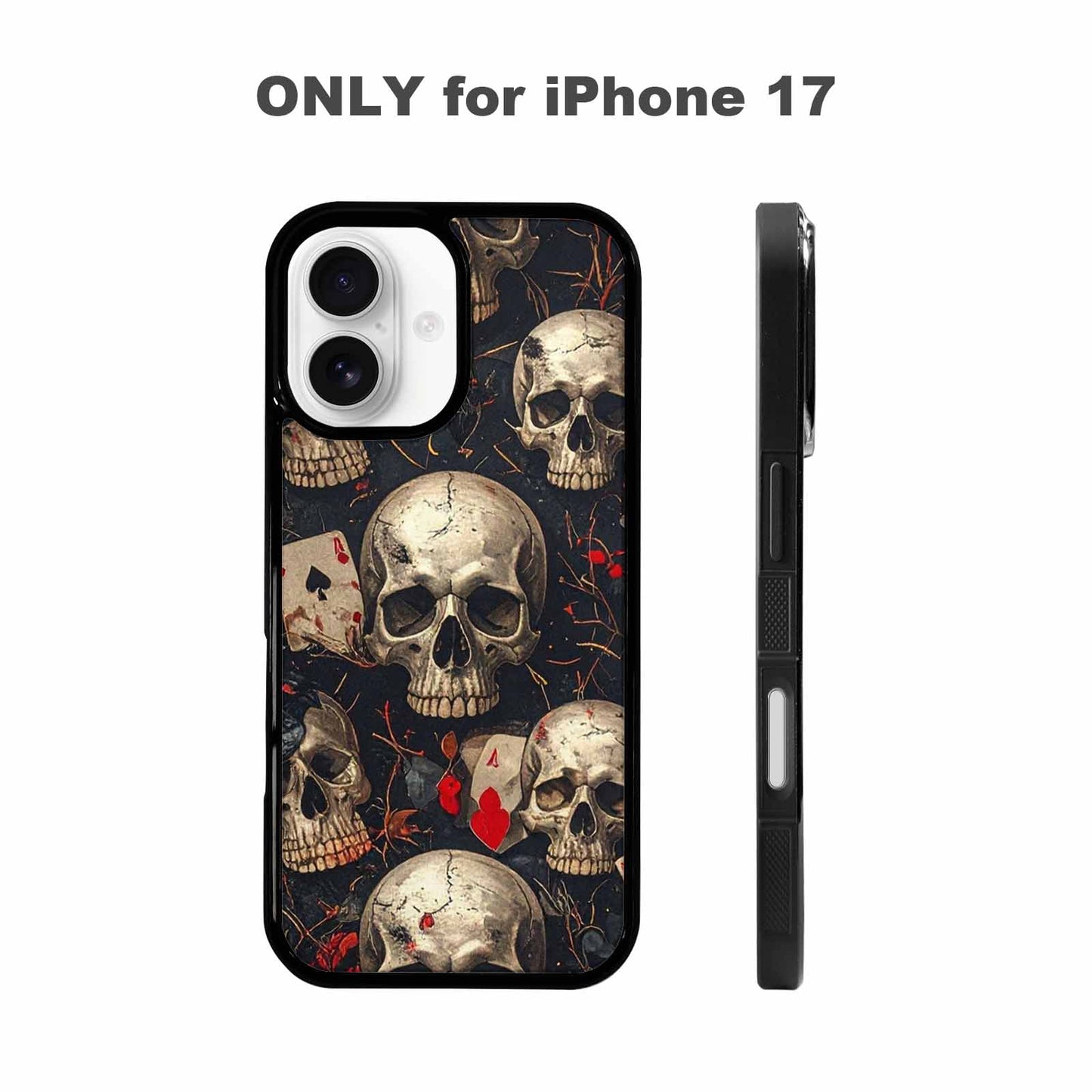 iPhone 17 Case — Skull Dark Art Gothic Print Gothic, Custom Printed Phone Case