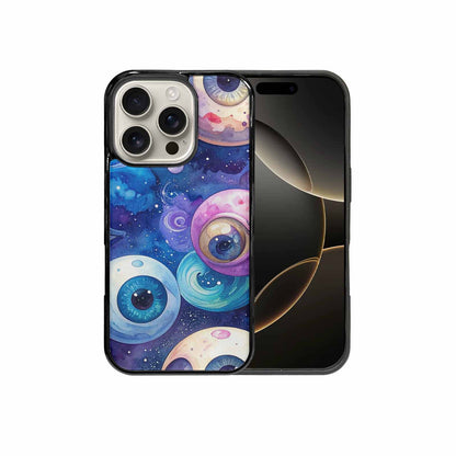 iPhone 16 Pro Case — Cartoon Eyeballs Galaxy, Original Design Phone Case