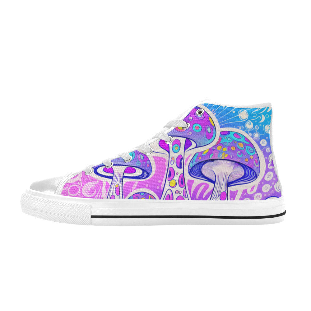 MEN'S Magic Mushrooms Art Men’S High Top Canvas Aesthetic Sneakers