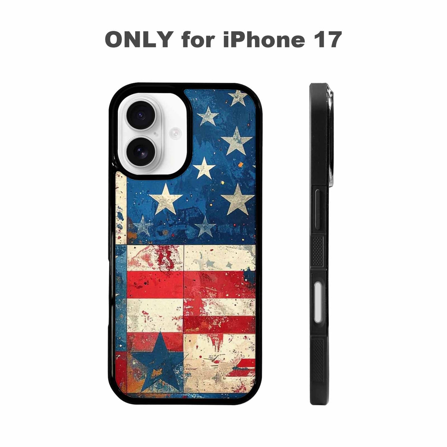 iPhone 17 Case — Small American Flag Stars Galaxy Space, Custom Designed Case Cover