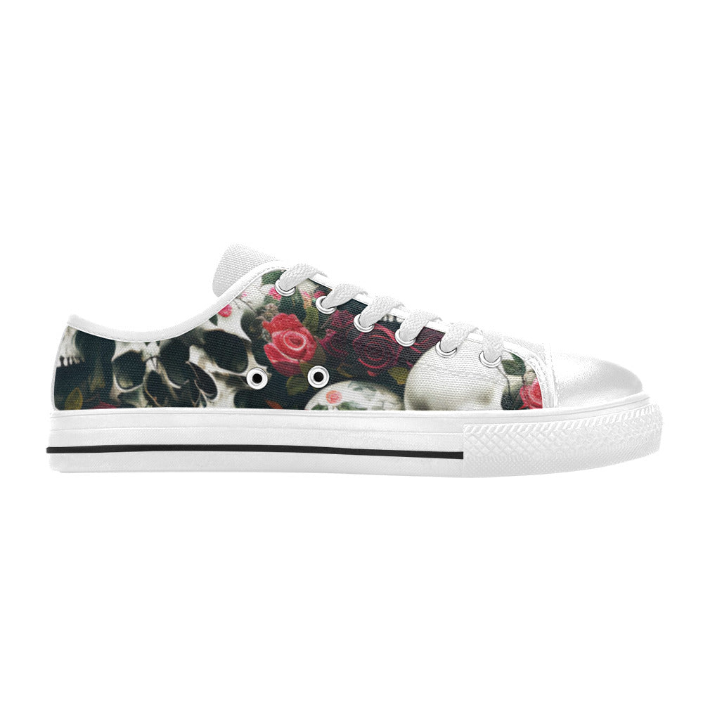 WOMEN'S Rose Skulls Dark 5 Canvas Y2K Sneakers