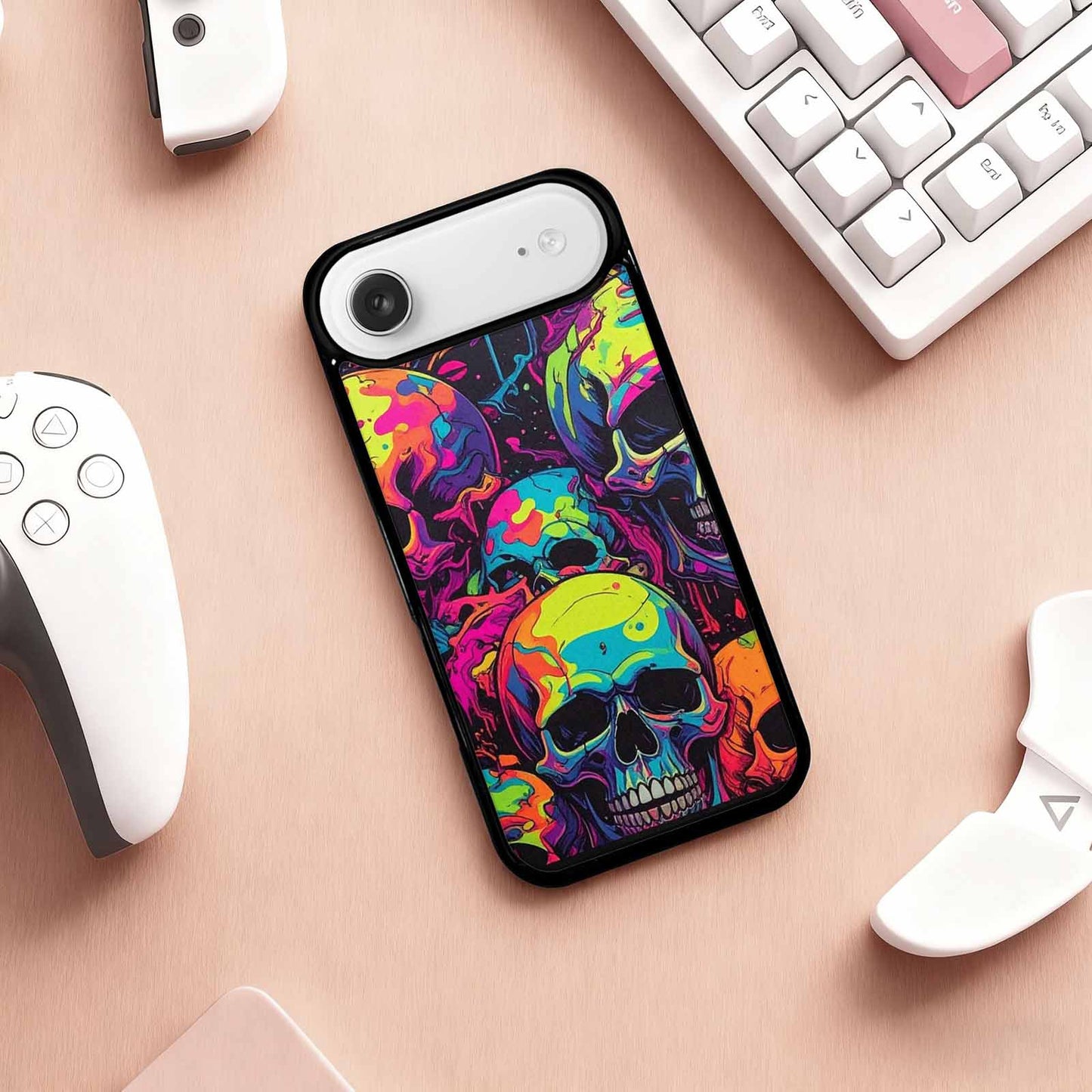 iPhone 17 Air Case — Of Skulls Digital Camo Drip Gothic, Custom Printed Phone Case