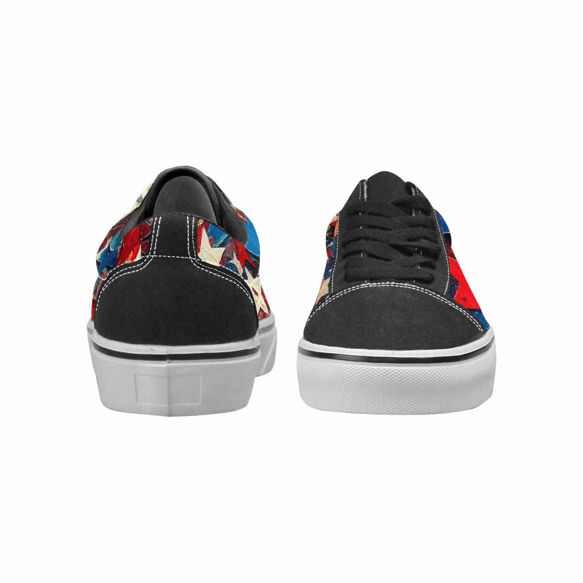 WOMEN'S Patriotic Stars Stripes Lace-Up Canvas Dark Academia Custom Sneakers
