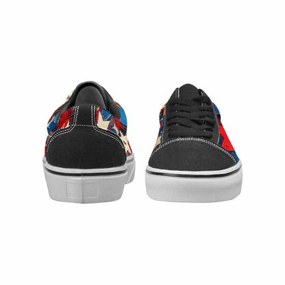 WOMEN'S Patriotic Stars Stripes Lace-Up Canvas Dark Academia Custom Sneakers