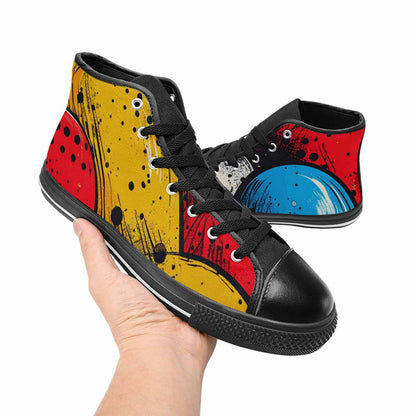 MEN'S Comic Book Halftone High Top Canvas Dark Academia Sneakers