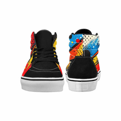 WOMEN'S Comic Book Halftone High Top Canvas Surreal Shoes