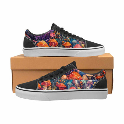 WOMEN'S Mushrooms (general) Mushrooms Pa Lace-Up Canvas Vibrant Chaos Custom Sneakers