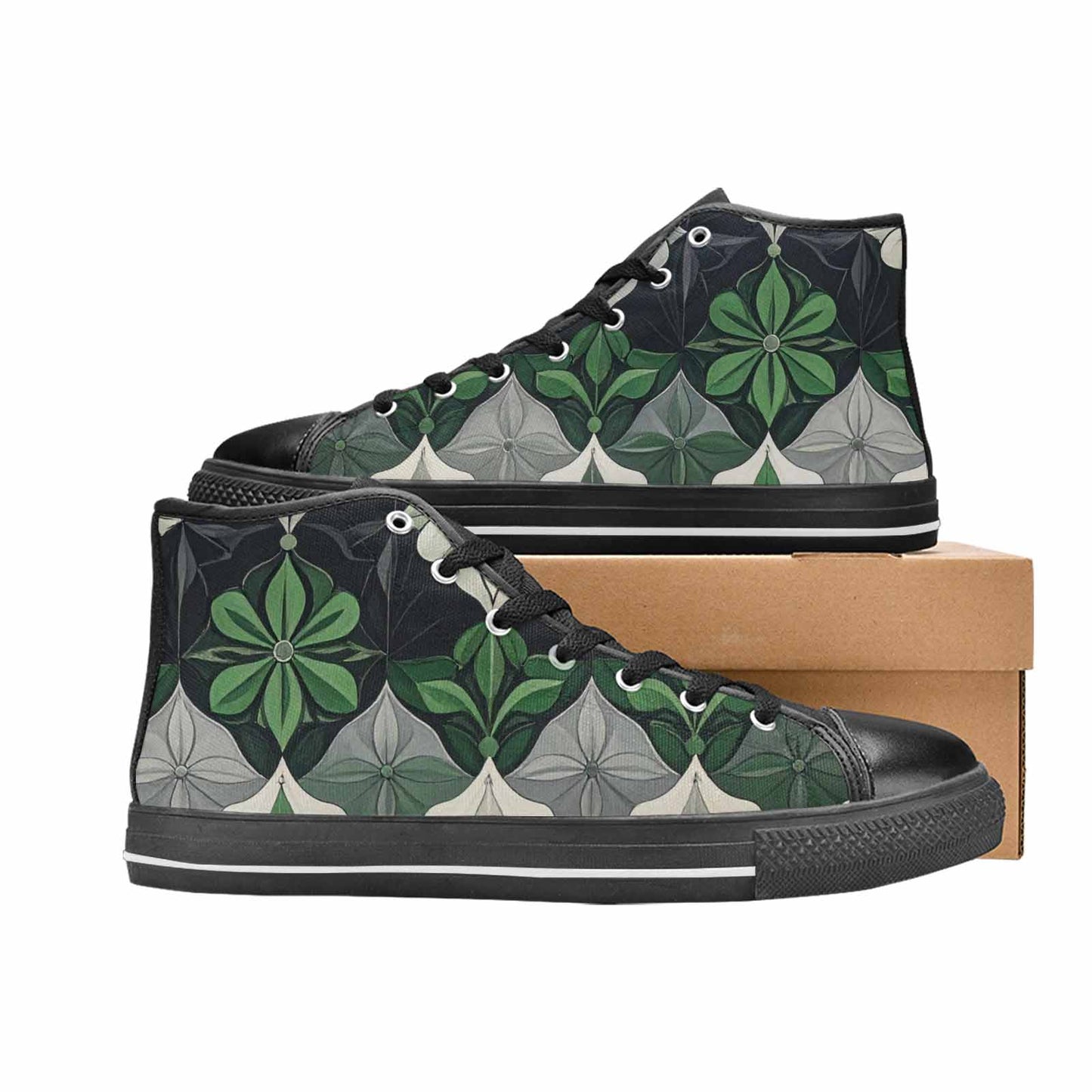 MEN'S Aromantic Flag Color High Top Canvas Aesthetic Custom Shoes