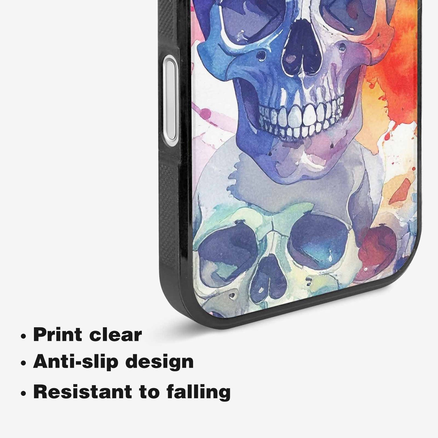 iPhone 16 Plus Case — Kulls Watercolor Skulls Small Skull Pattern, Custom Designed Case Cover