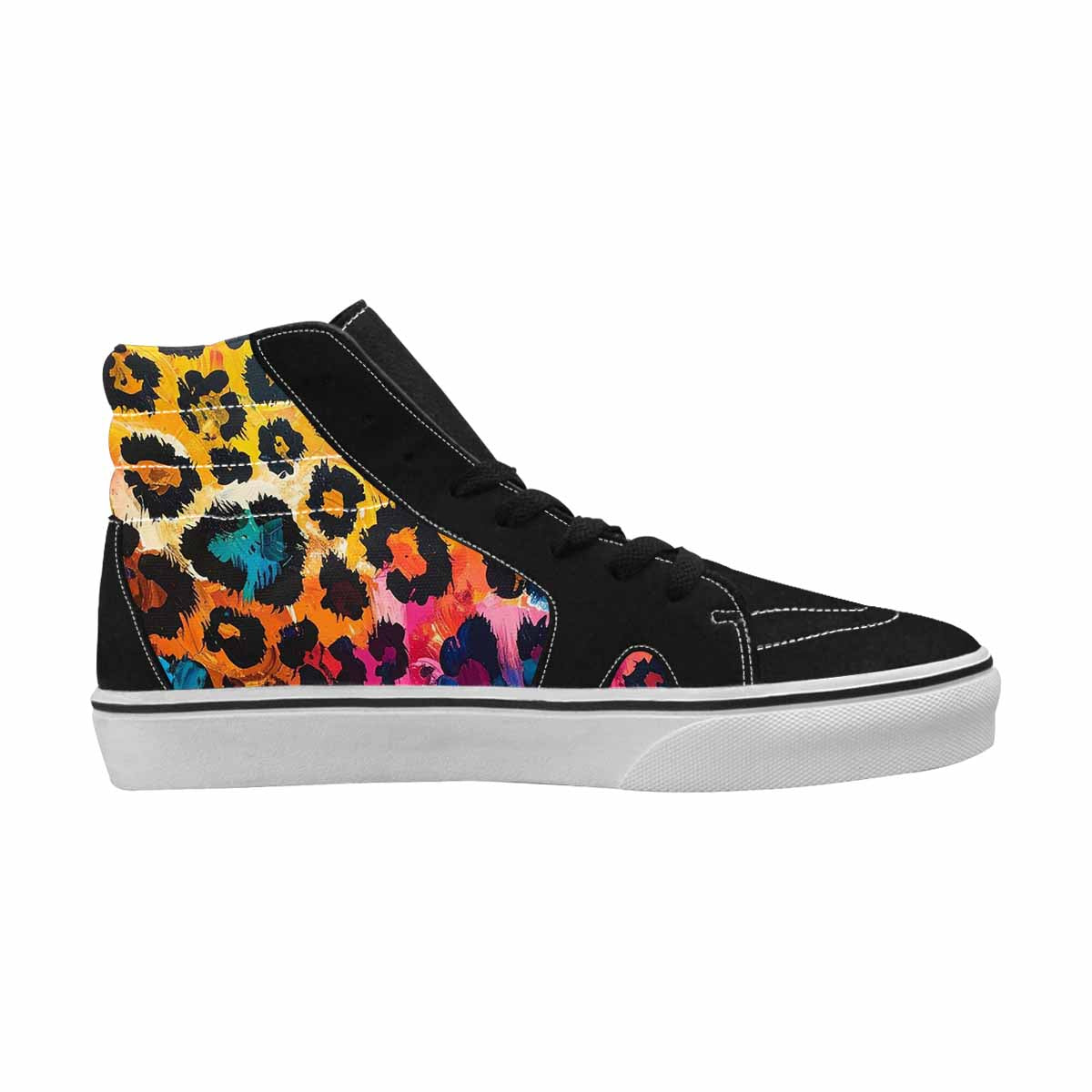 MEN'S Full Color Vibrant Animal High Top Canvas Kaleidoscope Custom Sneakers
