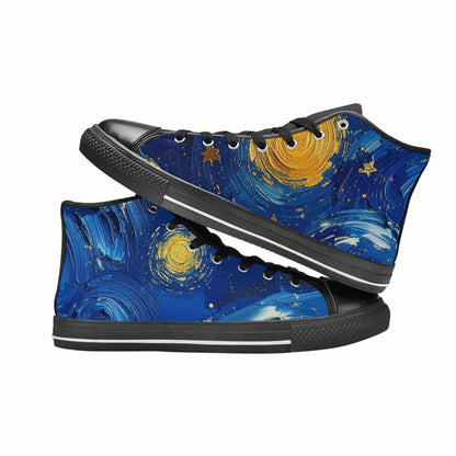 MEN'S Starry Night Galaxy High Top Canvas Neon Fantasy Sneakers