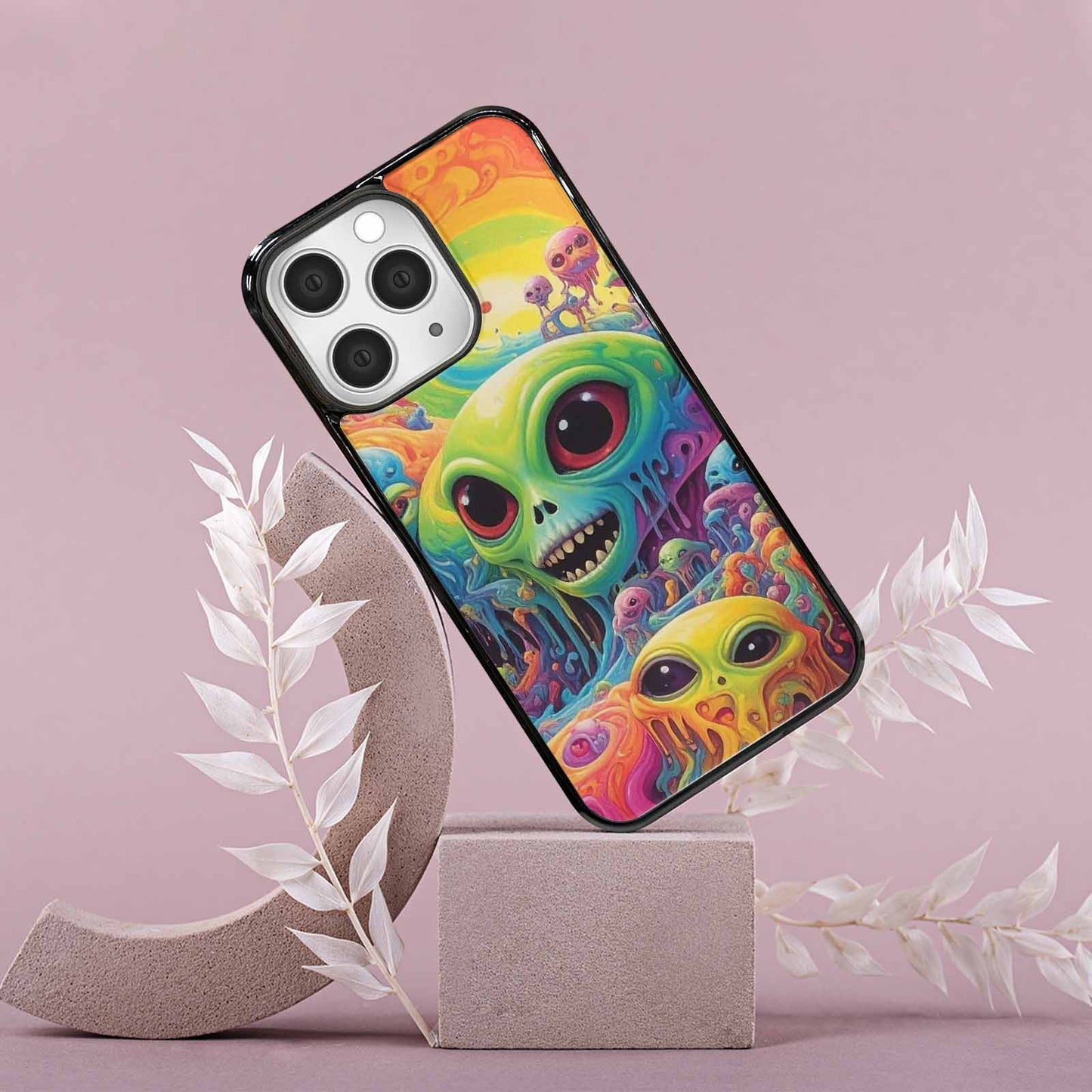 iPhone 15 Pro Max Case — Aliens Tie Dyemelting Aliens P, Custom Printed Phone Case