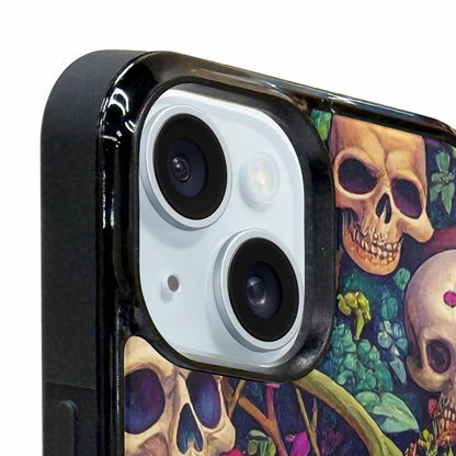 iPhone 15 Plus Case — Skulls Botanicalskulls Pattern, Custom Phone Case