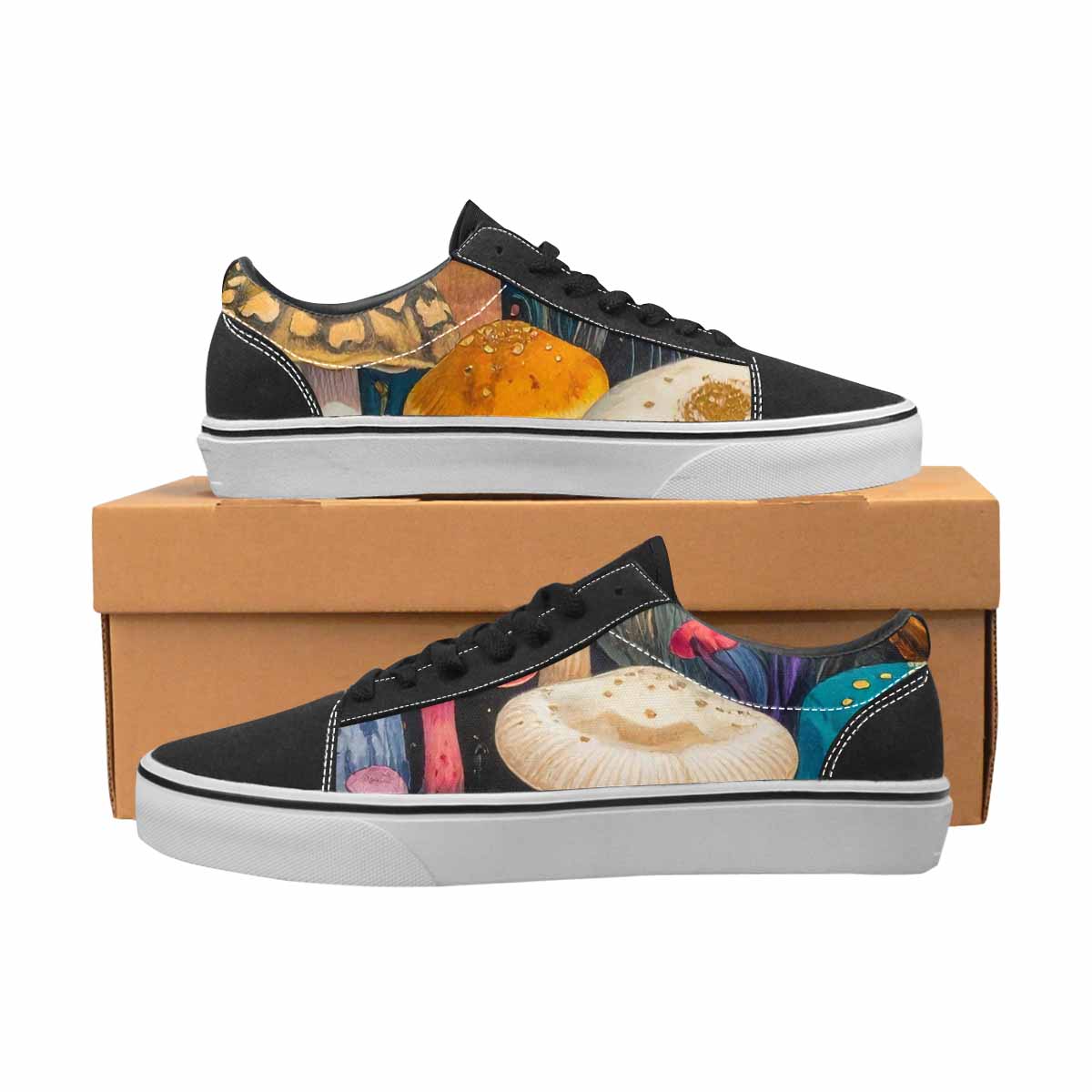 WOMEN'S Mushrooms Lace-Up Canvas Surreal Custom Shoes