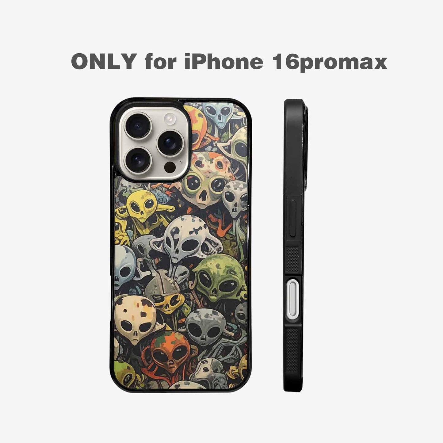 iPhone 16 Pro Max Case — Aliens Camo Aliens Pattern Hundreds Of, Custom Printed Phone Case