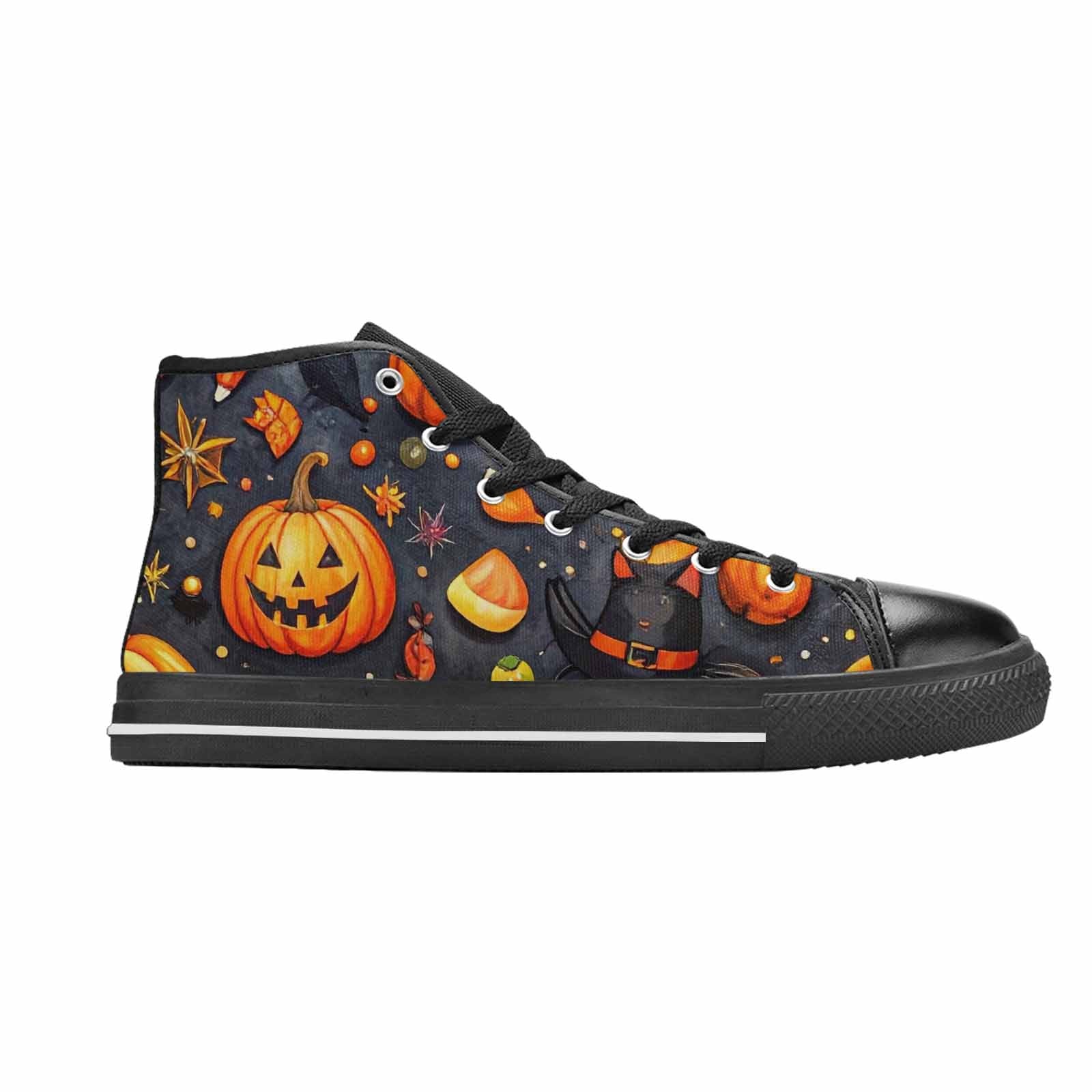 MEN'S Halloween High Top Canvas Neon Fantasy Custom Sneakers
