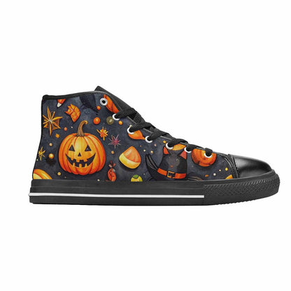 MEN'S Halloween High Top Canvas Neon Fantasy Custom Sneakers