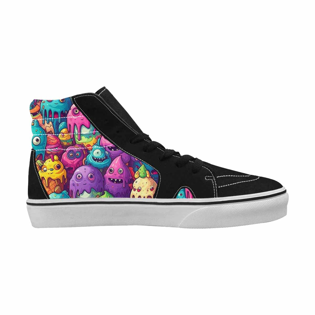 MEN'S Melting Ice Cream Monster High Top Canvas Aesthetic Custom Shoes