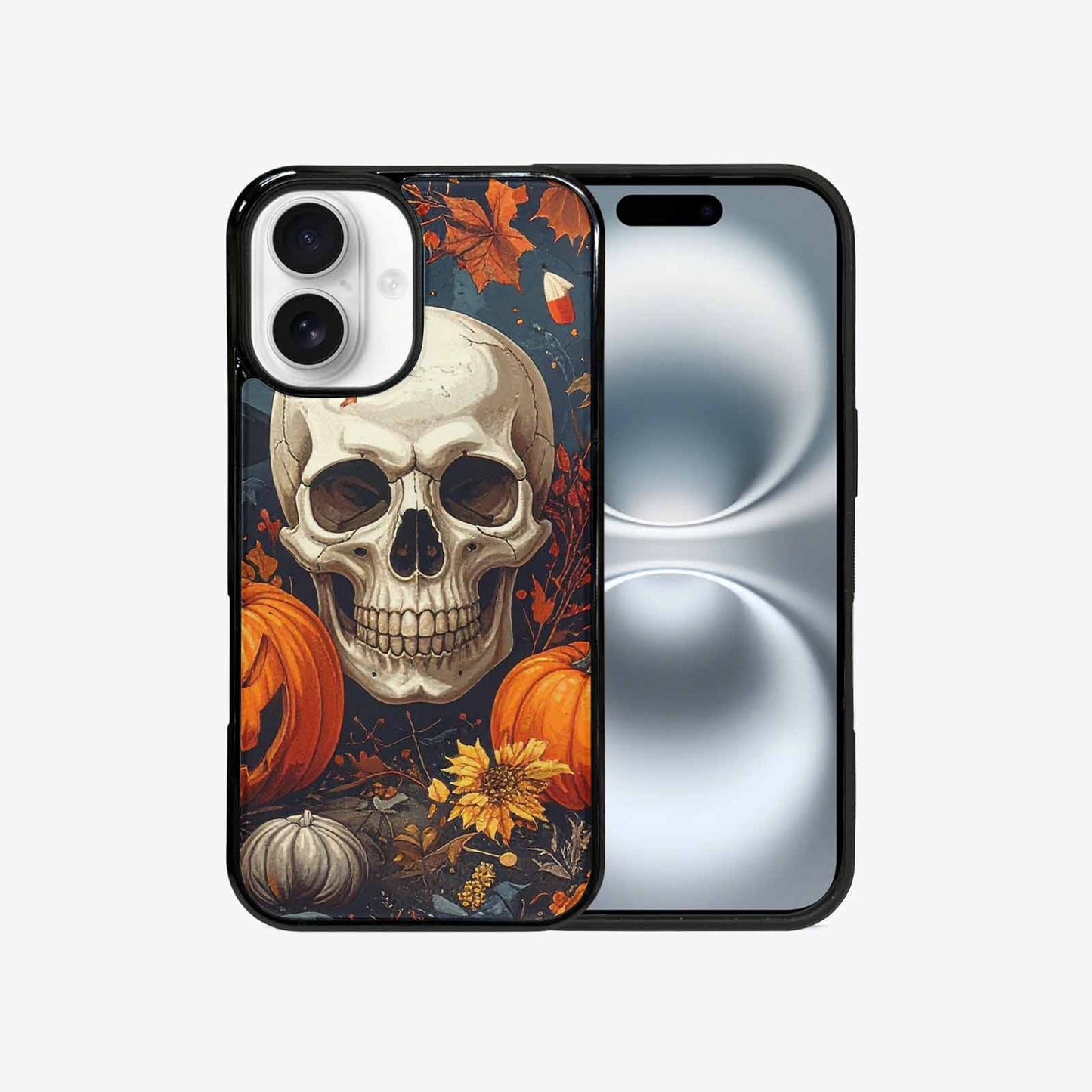 iPhone 16 Case — Halloween Skulls Pumpkins Custom, Customized Protective Case