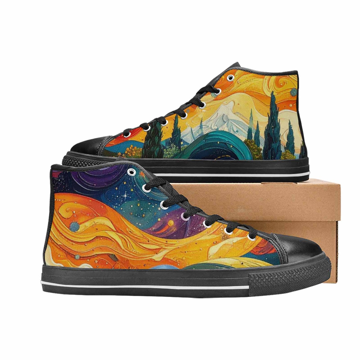 MEN'S Blend All Versions High Top Canvas Neon Fantasy Shoes